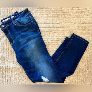 YMI Wanna Betta Butt Mid Rise Distressed Skinny Jean, Size 17